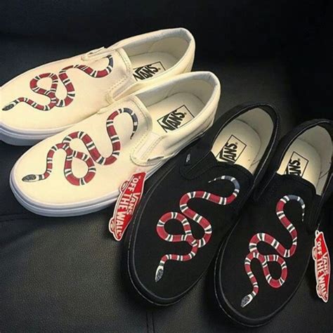 gucci print slip on vans|Vans x Gucci snake.